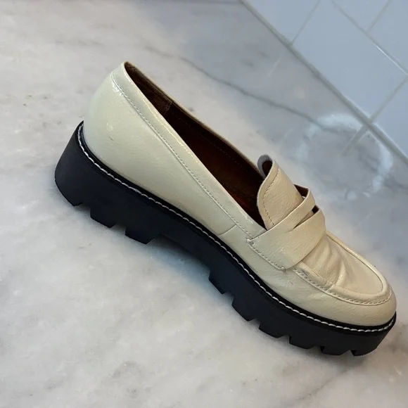 Franco Sarto Patent Leather Chuncky Loafers - Picture 12 of 14